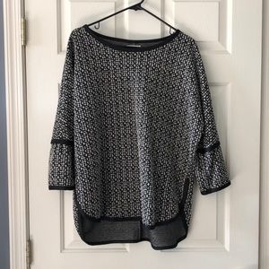 Black and white blouse